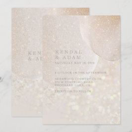 Luminous  Rosa Fawn Crystal Shimmer Bröllop Inbjudningar