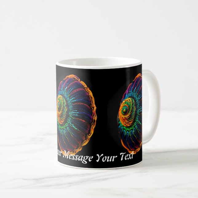 Luminous Spiral: Neon Snäcka Oracle Kaffemugg (Framsida höger)