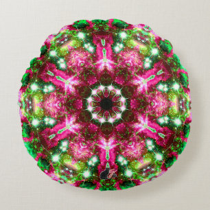 Luminous Stellar Kaleid Round Pillow Rund Kudde