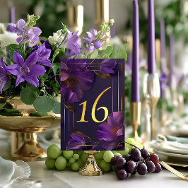 Luminous Violets Purple Wedding Table Number Card Bordsnummer