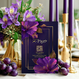 Luminous Violets QR Code RSVP OSA Kort