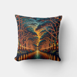 "Luminous Waterway: Riverpromenad" Kudde