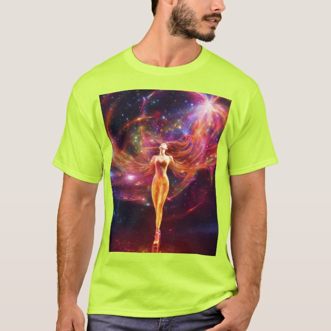 Luminous X-Ray Goddes - Cosmic Light Art T Shirt (Framsida)