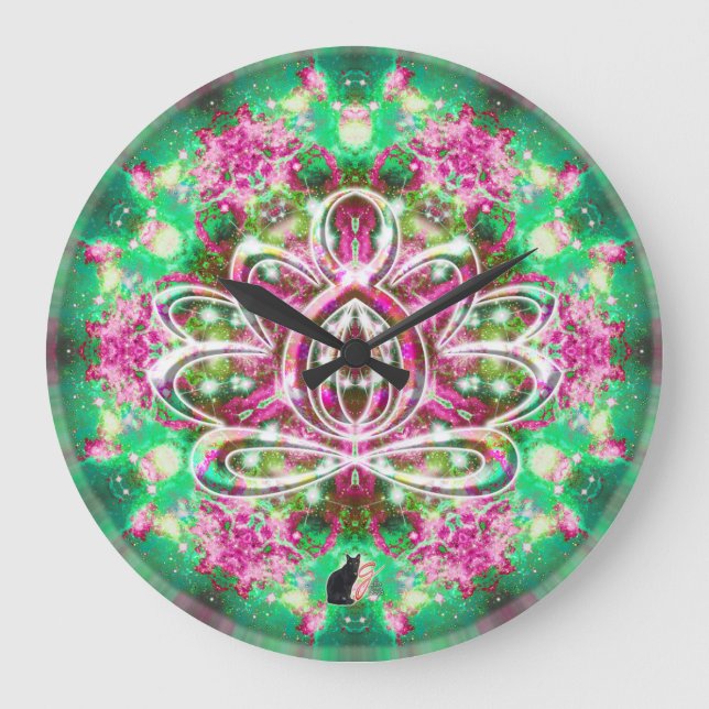 Luminous Zen Lotus Clock Stor Klocka (Framsida)