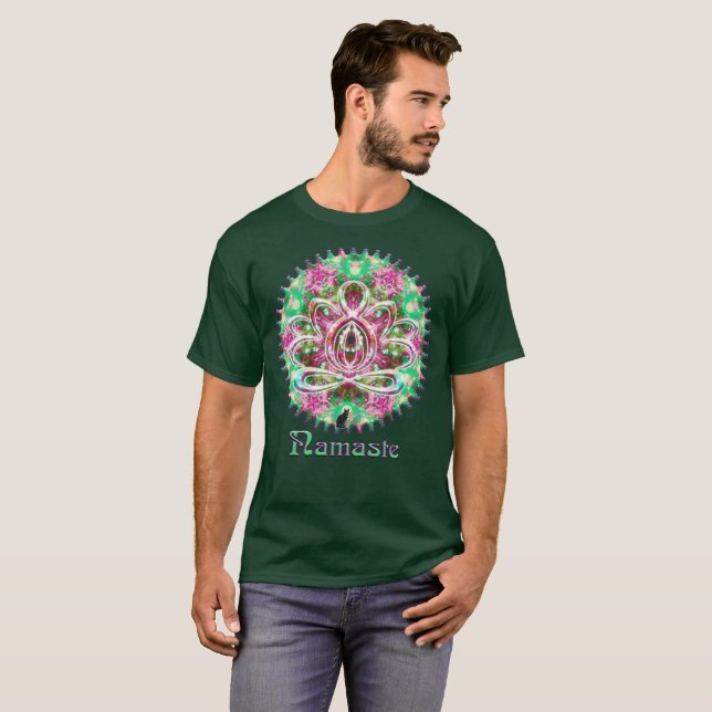 Luminous Zen Lotus Namaste T Shirt (Hel framsida)