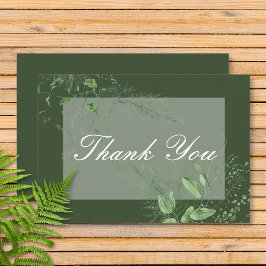 Lummig grön ormbunksblad grönt smaragdgrönt bröllo tack kort