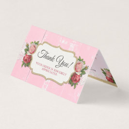 Lummig Rustik Trä Rosa Blommig Ros Tack Kort