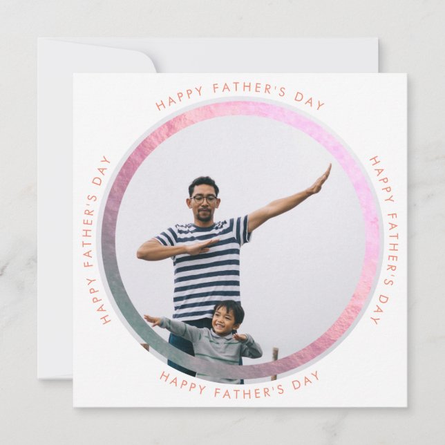 Lumo Modern Circle Lycklig Fars dag Photo Meddelande (Framsida)
