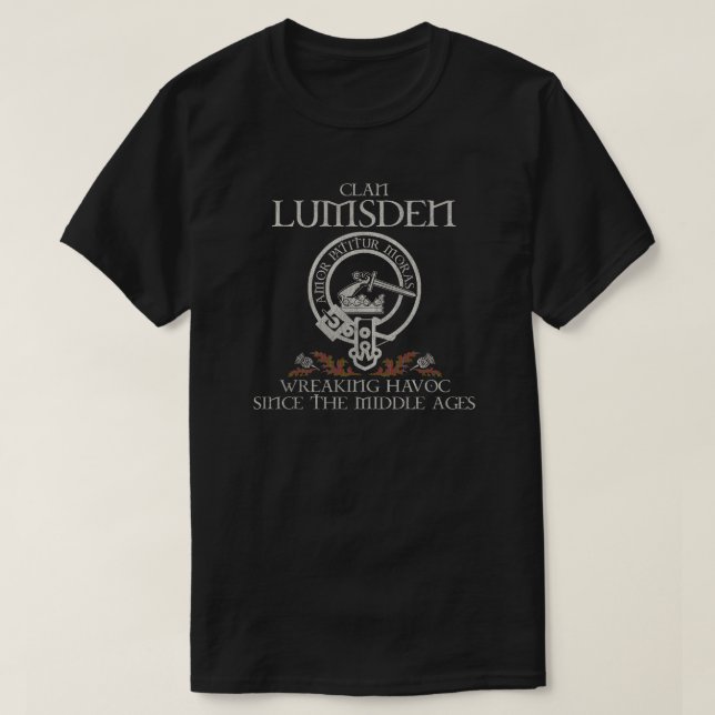 Lumsden Klan vapensköld Scottish Surname tartan Th T Shirt (Design framsida)