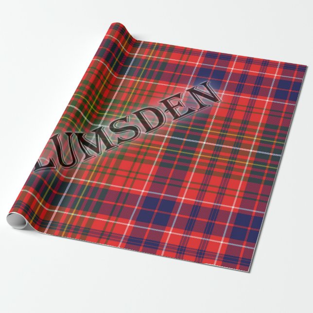 Lumsden Tartan med efternamn Presentpapper (Utrullad)