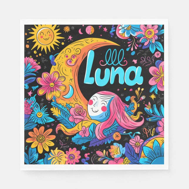 Luna Birthday Pappersservett (Framsidan)
