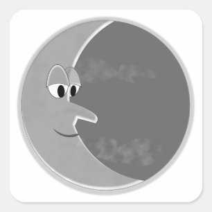 Luna Fyrkantigt Klistermärke