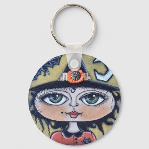 Luna häxa Halloween Keychain Nyckelring