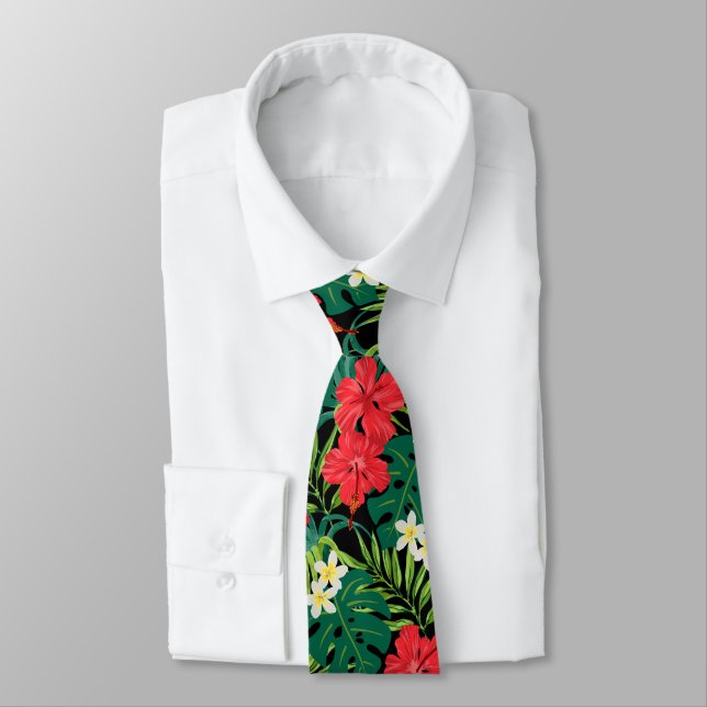 Luna Hibiscus Garden Hawaiian - Red and Black Slips (Bunden)