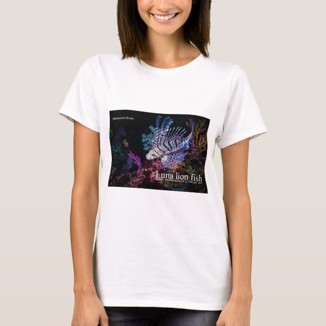 Luna lejon fish, Pterois lunulata T-shirt (Framsida)