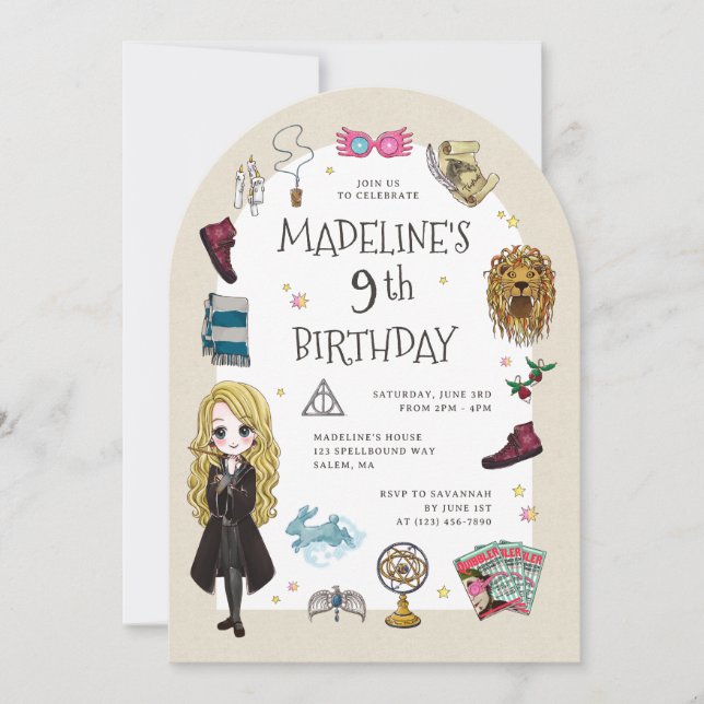 Luna Lovegood Magisk Födelsedagsfirande Inbjudningar (Framsida)