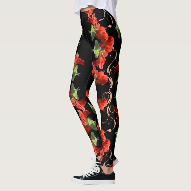 Luna mal på Canna blommaanpassade Leggings (Vänster)