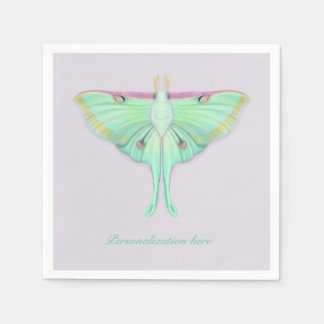 Luna-malmö med personlig anpassning på lavendel pappersservett