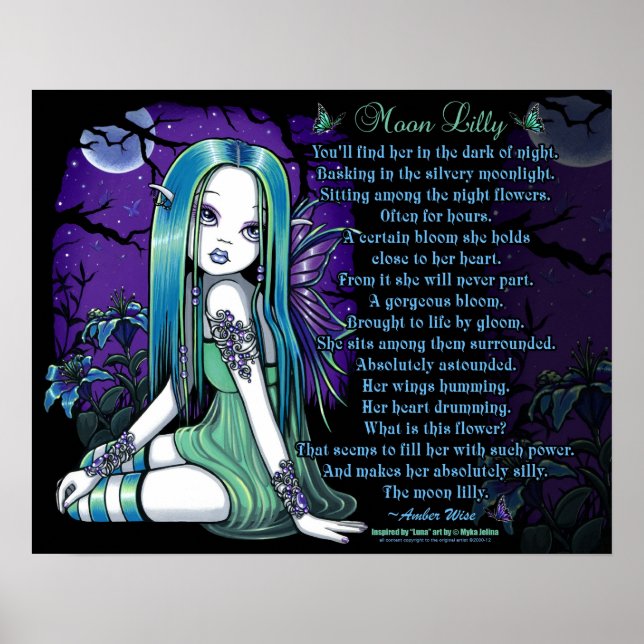 Luna Måne Lilly Goth Myka Jelina Fairy Dikt Poster (Framsidan)