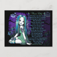 Luna Måne Lilly Myka Jelina Fairy Dikt vykort