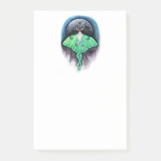 Luna Måne Moth Post-it Block (Framsida)