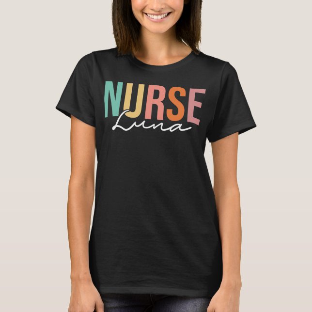 Luna Medical Stethoscope Doktor Nurse Anpassat nam T Shirt (Framsida)