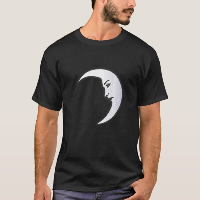 Luna Moon Face Tarot Astrologi  T Shirt (Framsida)