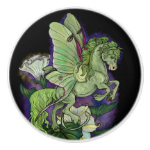 Luna Moonduster Moth Fairy Horse Ceramic Knob