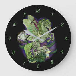 Luna Moonduster Moth Fairy Horse Large Clock Stor Klocka