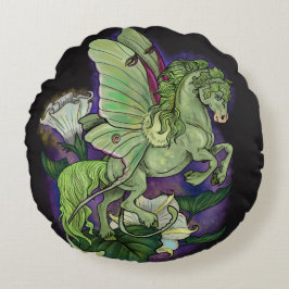 Luna Moonduster Moth Fairy Horse Round Pillow Rund Kudde