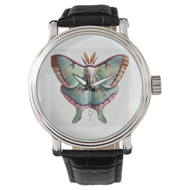 Luna Moth 200624IREF217 - Watercolor Armbandsur (Framsida)