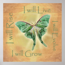 Luna Moth Artistic Motivation Poster Skriv ut