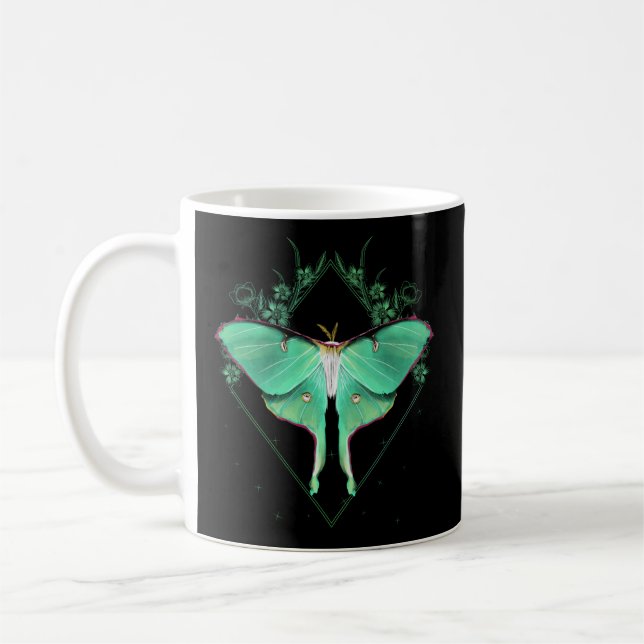 Luna Moth BeSnyval Butterfly Insekt Thmet Kaffemugg (Vänster)