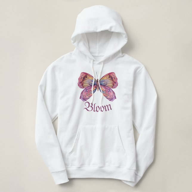 Luna Moth, Blommigt Moth T Shirt (Design framsida)