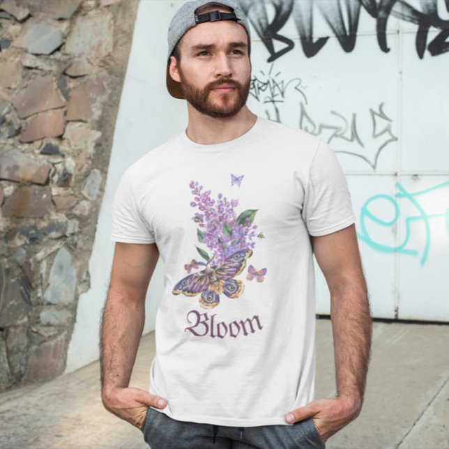 Luna Moth, Blommigt Moth T Shirt (Skapare uppladdad)