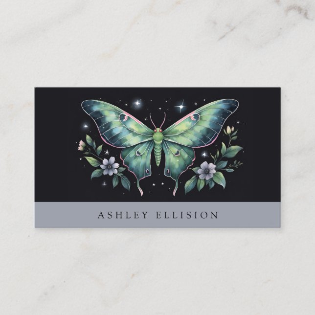 Luna Moth Business Card Visitkort (Framsida)
