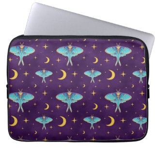 Luna Moth Celestial Måne & Stars Lila Laptop Fodral