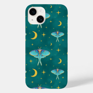 Luna Moth Celestial Måne & Stars Teal