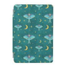 Luna Moth Celestial Måne & Stars Teal