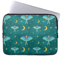 Luna Moth Celestial Måne & Stars Teal