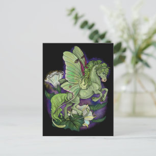 Luna Moth Fairy Horse Postcard Vykort