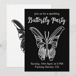 Luna Moth Fjärilsparty Inbjudningar