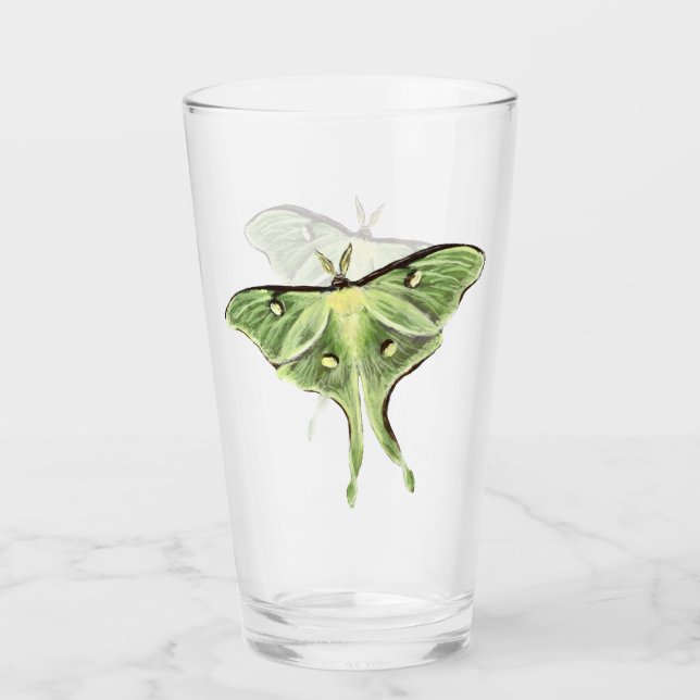 Luna Moth Glass Tumbler Glaskopp (Framsida)