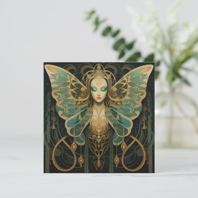 Luna moth guddess kort (Stående Fram)