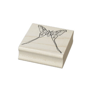 Luna Moth Gult Orange Witchy Magic Insekt Stämpel