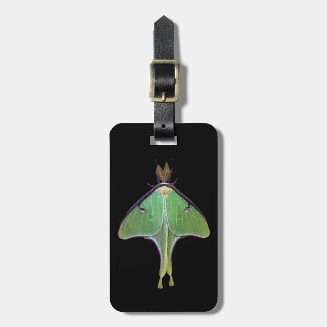 Luna Moth Luggage Tag Bagagebricka (Vertikal Framsida)