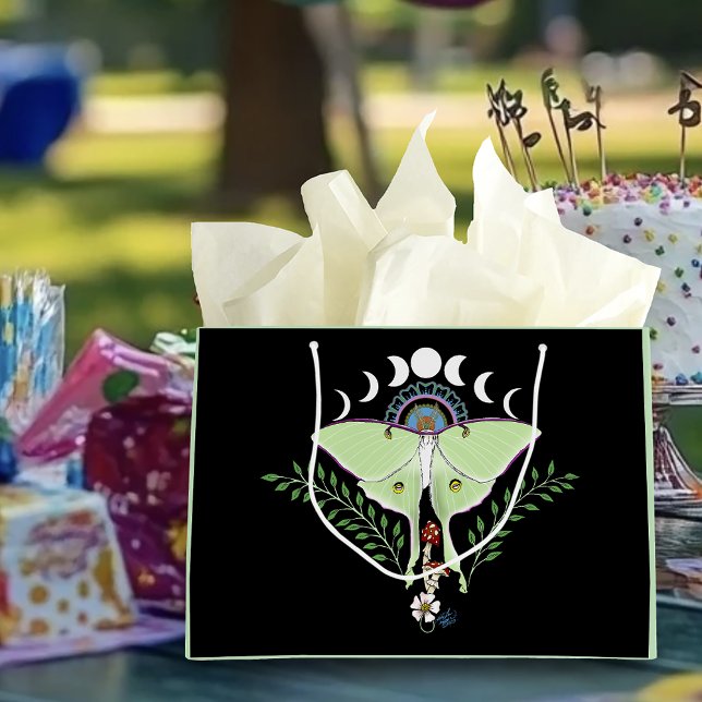 Luna Moth Måne Phases Black (Skapare uppladdad)