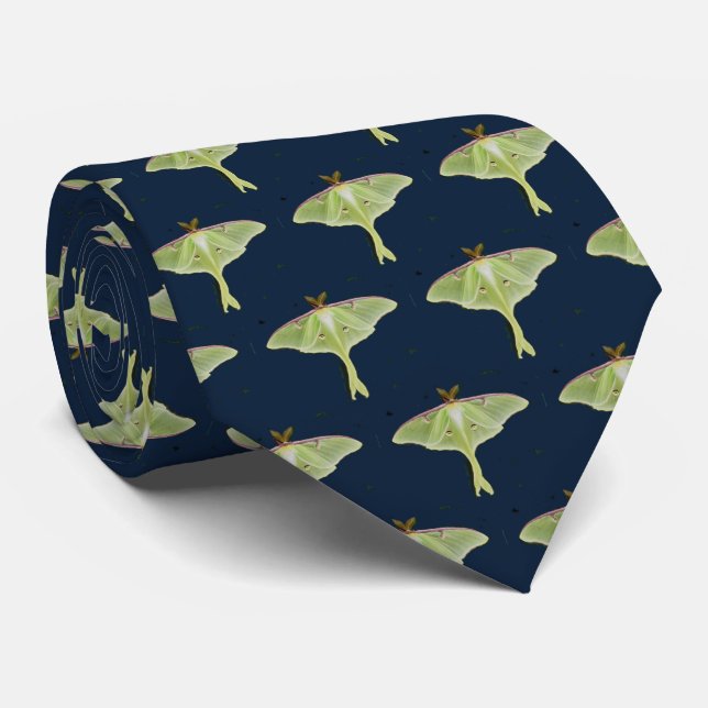 Luna Moth med flottbakgrund - necktie Slips (Rullad)