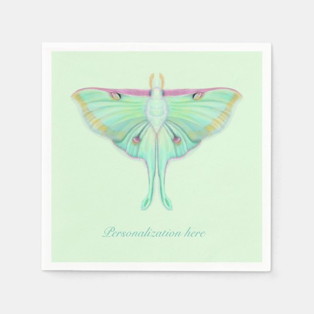 Luna Moth med Personalisering Pappersservett (Framsidan)