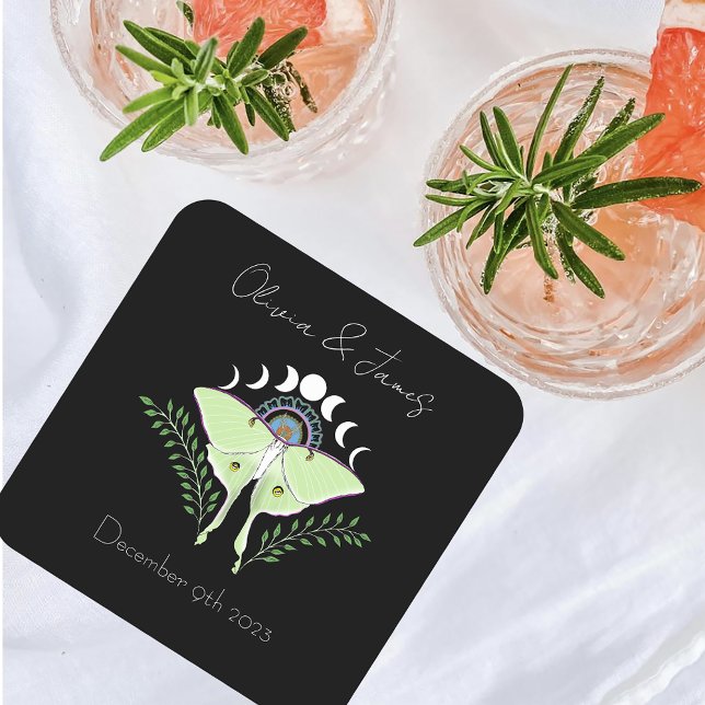 Luna Moth Moth Phases Underlägg Papper Kvadrat (Skapare uppladdad)